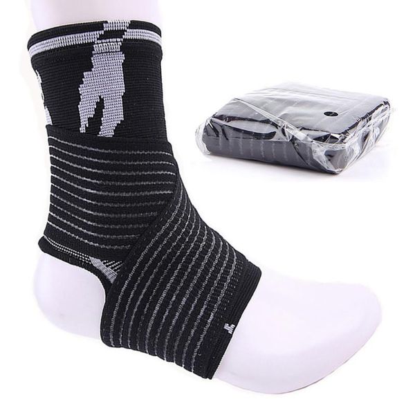 

ankle support sports compression strap sleeves 3d weave elastic bandage foot protective gear brace, Blue;black
