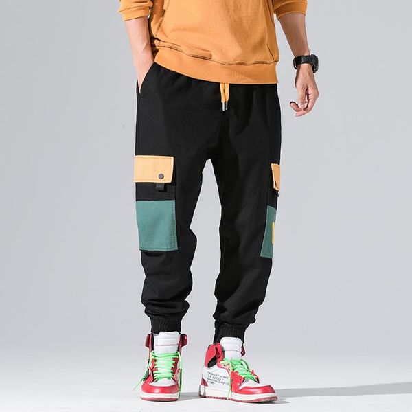

men's pants 2021 autumn uniform sweatpants streetwear jogging cargo navy fashion brand trousers, Black