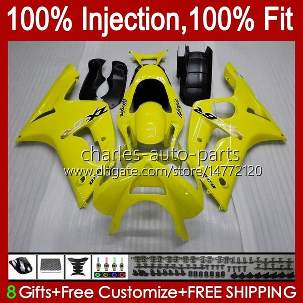 Kit stampo ad iniezione per KAWASAKI NINJA ZX-636 ZX600 ZX 6R 6 R 600 CC 03-04 Corpo 8No.17 giallo lucido ZX 636 600CC ZX6R 03 04 ZX600C ZX636 ZX-6R 2003 2004 Carenatura OEM Carrozzeria