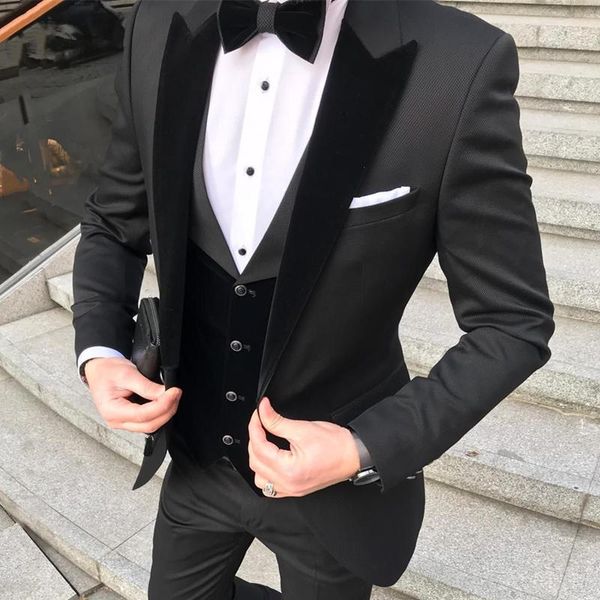 

men's suits & blazers latest formal fashion luxury business men for wedding dress groomsmen tuxedos slim fit male clothing (jacket+vest, White;black