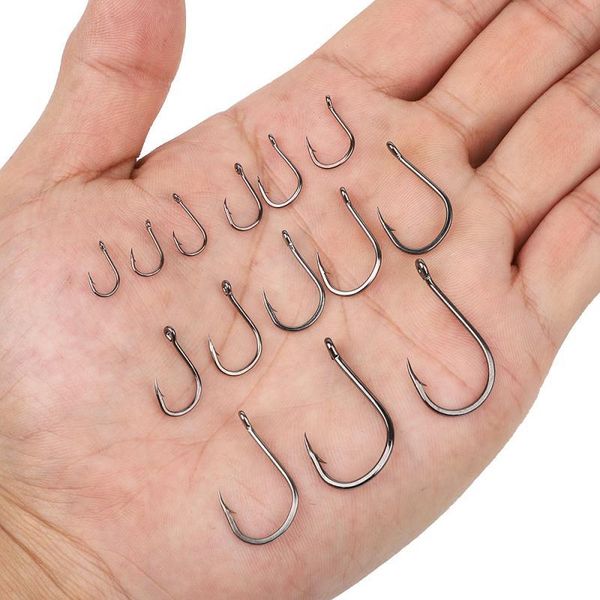 

fishing hooks professional set barbed single circle carp hook high carbon steel sea fishhooks accessories
