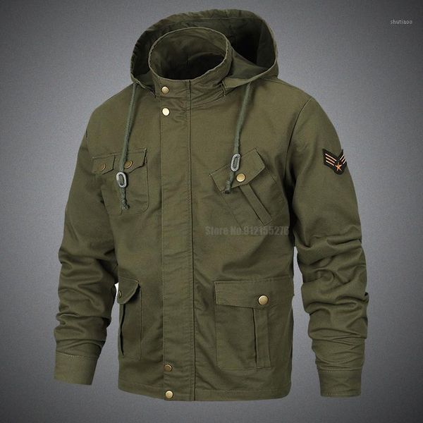 

men's jackets fashion men jacket military coats hooded collar bomber coat cotton chaqueta hombre plus size m-6xl, Black;brown