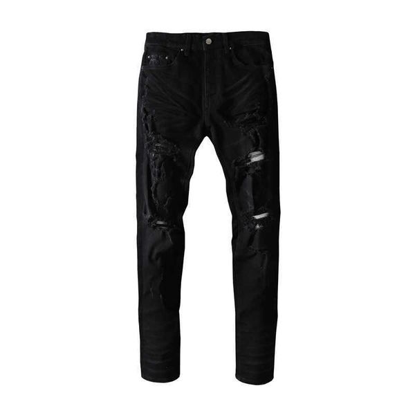 

true jeans blue men fashion joggers floral paint brand slim s pleated designer