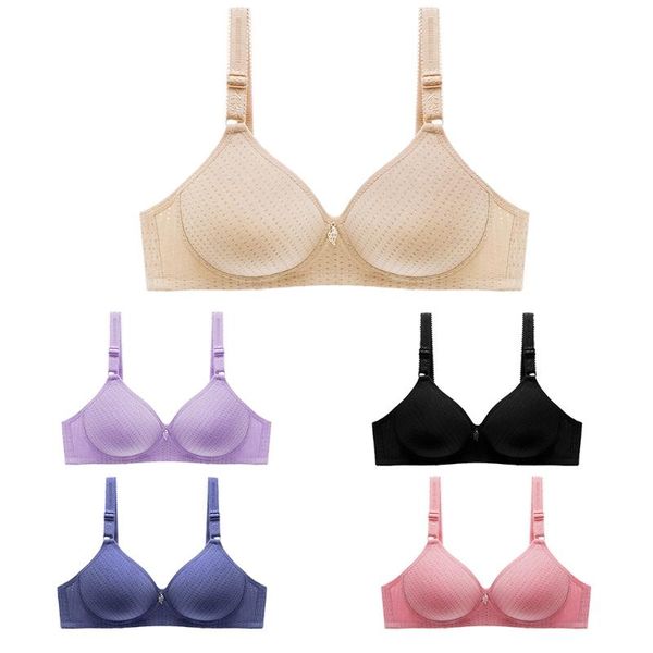 

women solid color seamless bra push up bras rimless wireless underwear sports bra lingerie, Red;black