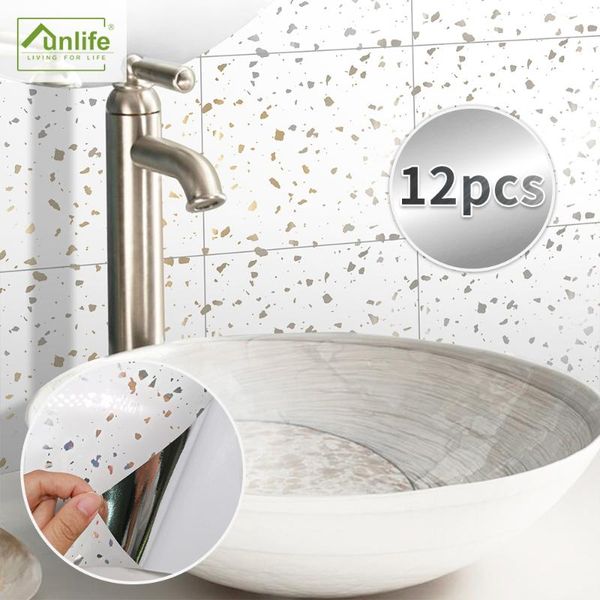 

wall stickers funlifeÂ® 12pcs home decor stair kitchen bathroom waterproof easy to clean self-adhesive tile diy