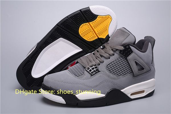 

jumpman 4s retro basketball shoes men/women iv cool grey designer sports sneakers with original box fast delivery smooth suede upper
