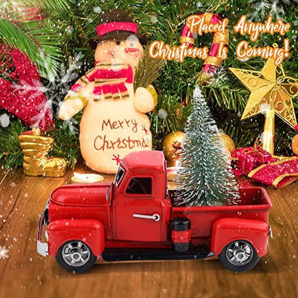 

decorative objects & figurines small christmas gift decoration vintage table red truck mini felt tree santa claus kids toys year product