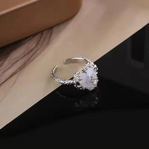 

Earrings & Necklace Romantic Heart Luxury Set Personalize Open Ring Trend, Silver