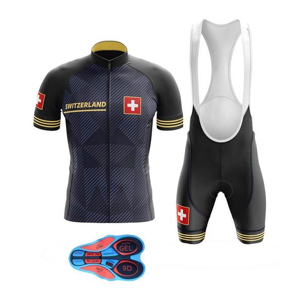 

racing sets lairschdan 2021 pro team cycling jersey set mens bicycle maillot mtb ropa ciclismo summer hombre roupa aero bike clothing, Black;blue