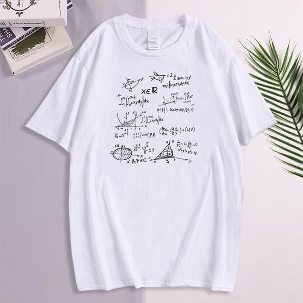 

men's t-shirts t shirts a bunch of mathematical formulas creative printing tees man summer oversized round neck casual, White;black