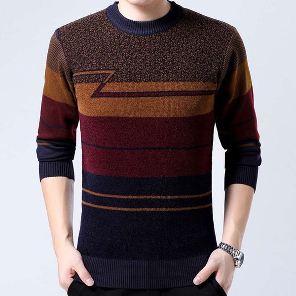 

round neck thickened warm middle aged sweater men's winter big size dad's dress, White;black