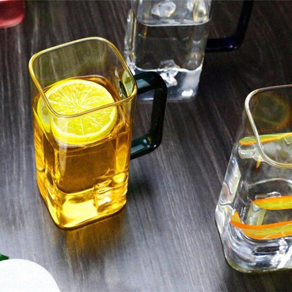 

wine glasses household square glass water cup thickened beer drink juice breakfast milk coffee