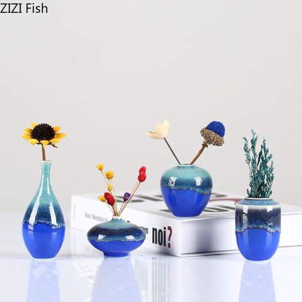 

chinese mini ceramics vase small vases color gradient flower insert artificial flowers floral home decoration accessories modern