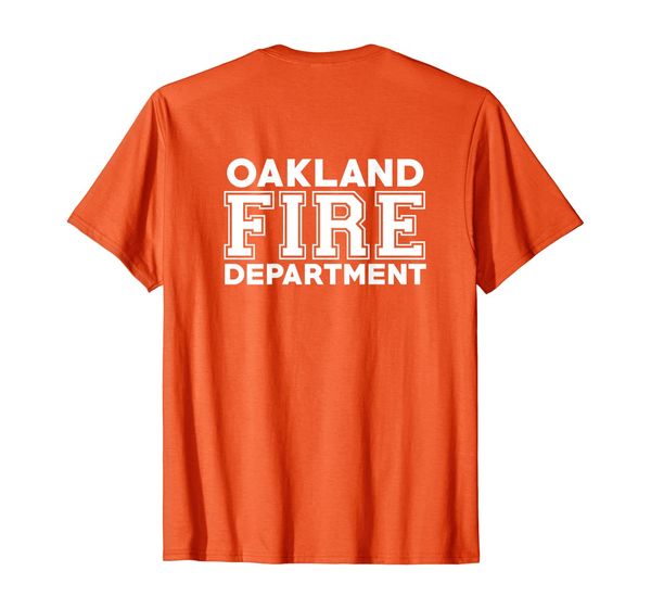 

oakland fire department california firefighters duty t-shirt, White;black