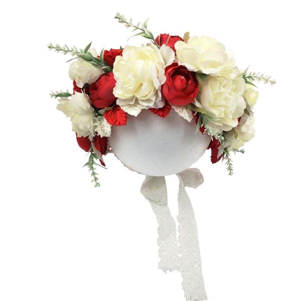

hair accessories handmade floral baby sitter bonnet born hat po prop, Slivery;white