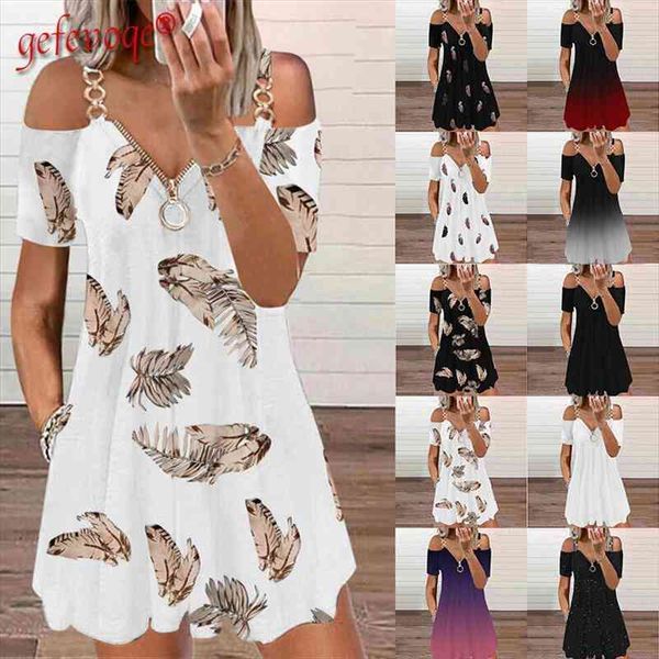 

summer fashion women clothes sling splicing zipper female dress casual loose v-neck short sleeve print harajuku dresses, Black;gray