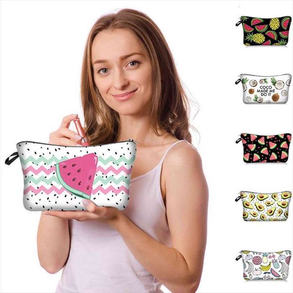 

makeup women cosmetic printing bags neceser cosmetics pouchs for travel make up cute fruit print accessories