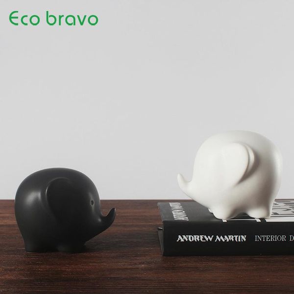 

decorative objects & figurines ecobravo nordic modern minimalist black and white ceramic baby elephant living room creative animal home deco