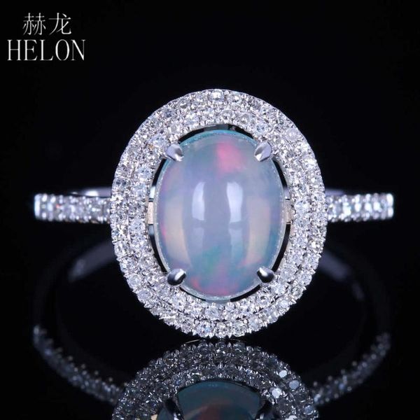 

cluster rings helon diamonds ring sterling silver 925 milk white opal oval 9x7mm engagement wedding women anniversary party gift, Golden;silver