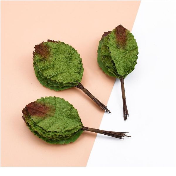

12pcs fake green leaf for wedding home decoration accessories scrapbooking silk leaf diy decorative wreaths artificia jllnkg