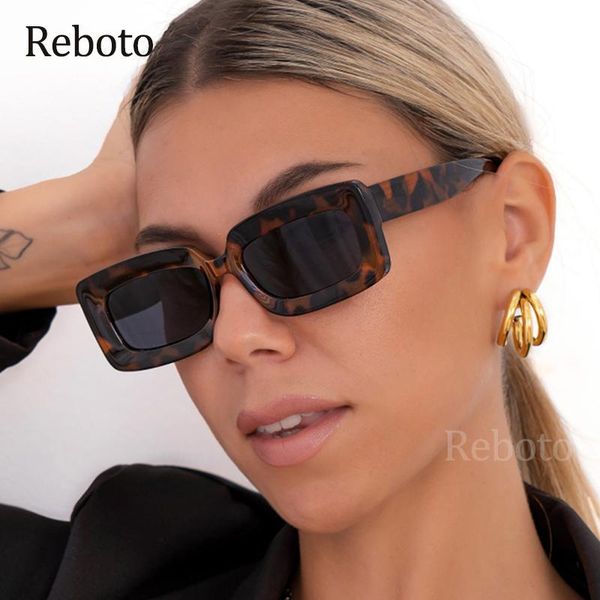 

sunglasses trendy square women 2021 leopard rectangle ladies shades glasses vintage eyewear uv400, White;black