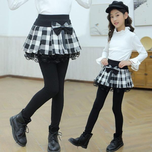 

plaid skirt pants for girl 3t-12 yrs teen children pants 2021 spring autumn toddler girls warm cute skinny legging, Blue