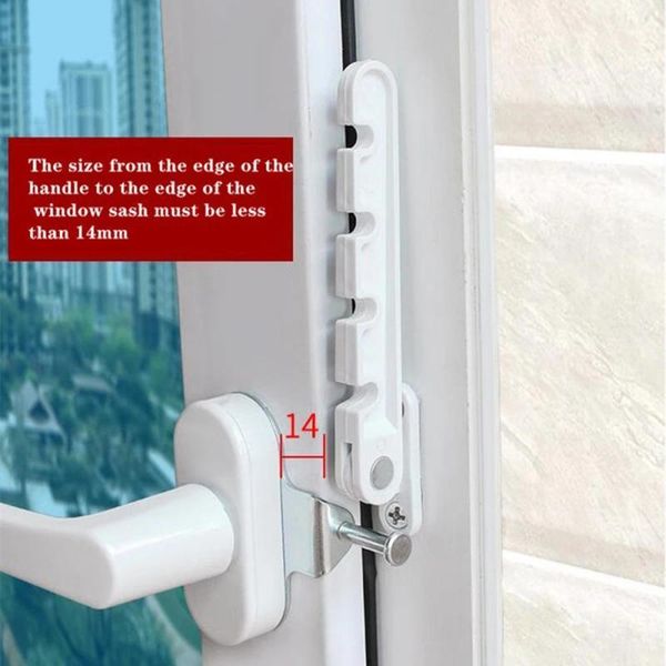 

hooks & rails 1pc child security window lock opening door and limit wind hook plastic ventilation limiter retainer bracket