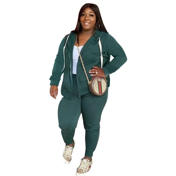 

plus size tracksuits fall winter 4xl 3xl two piece set women hoodie sweat suits + sweatpants pants ladies sport matching sets clothing, Black
