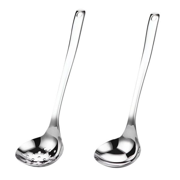 

spoons 2pcs colander soup spoon shell filter stainless steel strainer dessert skimmer porridge cooking tool dinnerware