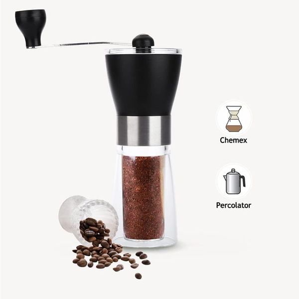 

manual coffee grinders household grinder stainless steel silver capacity portable