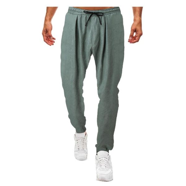 

men's pants joggers sweatpants autumn solid color cropped trousers style casual drawstring fitness clothing streetwear, Black