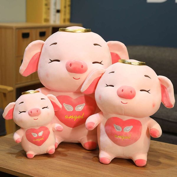 

large love angel pig doll pig plush cute children present to girlfriend, Blue