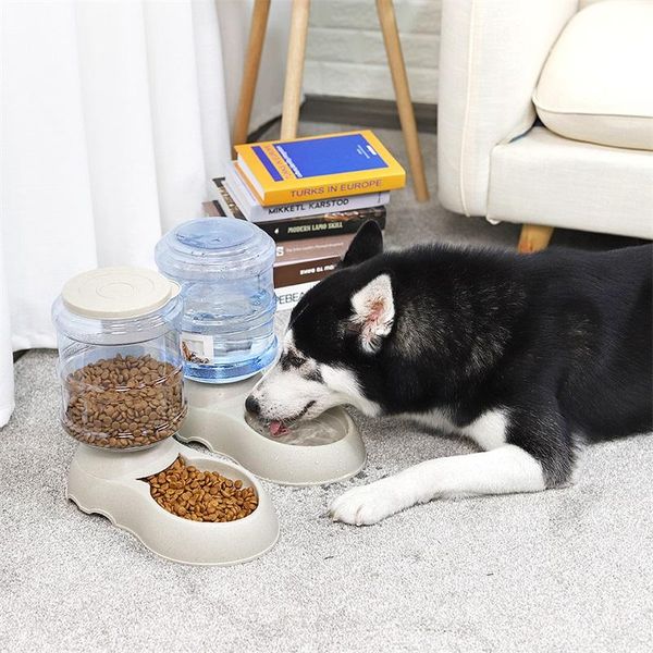 

dog bowls & feeders pet feeder automatic drinking water bowl fountain for cat large capacity plastic food dispenser hundenapf