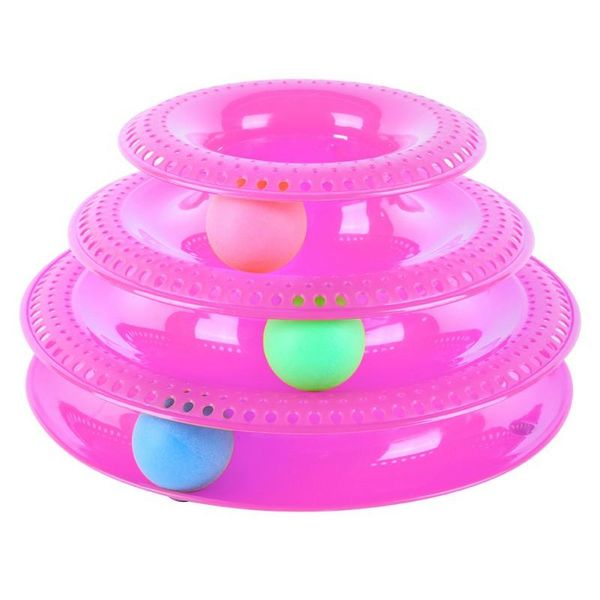 

cute pet toys ball supplies play turntable toy cat interactive amusement disk disc trilaminar plate crazy