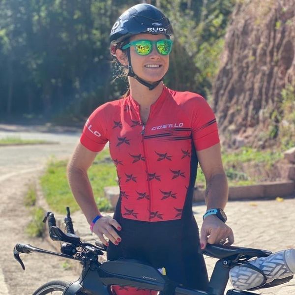 

racing sets 2021 triathlon suit women's short sleeve cycling jersey skinsuit jumpsuit maillot ropa ciclismo set gel pad d10, Black;blue