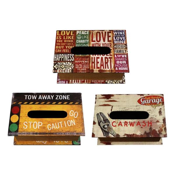 

tissue boxes & napkins retro rectangular box cover wood classical napkin holder for barber beauty storage