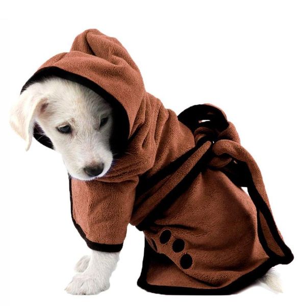 

soft dog bathrobe pet towel microfiber quickly absorbing water bathrobe with hat for small medium dogs cat pet cleaning supplies