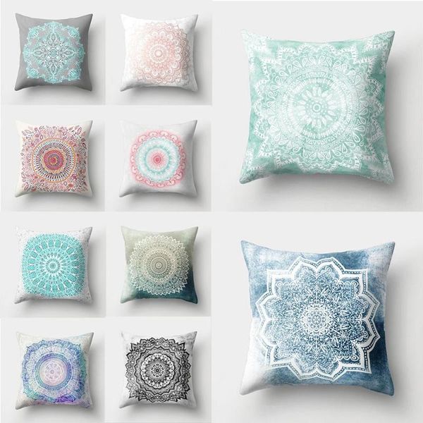 

17.7" bohemian pillow case mandala printing pattern cushion cover for home living room bedroom seat sofa home decoration