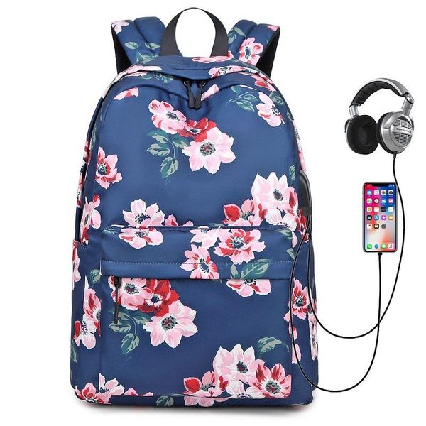 

backpack outdoor spring flowers floral female high school students schoolbag bulk computer bag