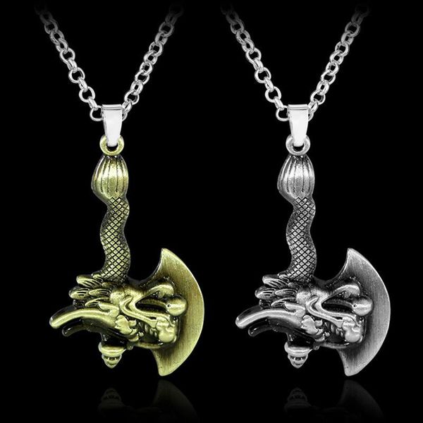 

pendant necklaces wangaiyao domineering couple stainless steel dragon head axe necklace creative fashion personality male and female alloy, Silver