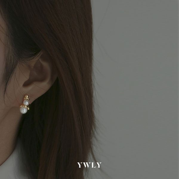 

glass pearl snowman design earrings for women ywly, Golden