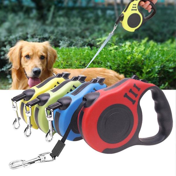 

dog collars & leashes 3/5m retractable leash automatic flexible puppy cat traction rope belt for small medium dogs pet products