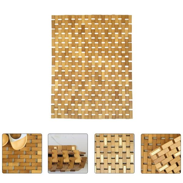 

bath mats 1pc bamboo mat for bathroom anti-skid cushion home indoor outdoor entry doormat
