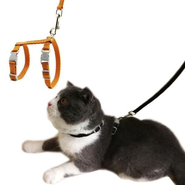 

adjustable cat harness leash soft pet traction rope outdoor walking puppy harness vest for cats lead chest strap pet supplies