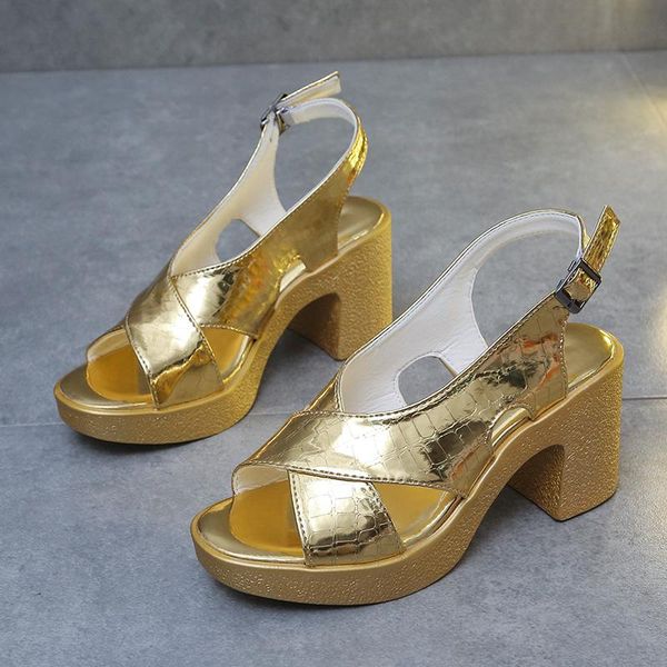 

sandals open toe block heels platform woman summer 2021 high heel gladiator women black white sandal plus