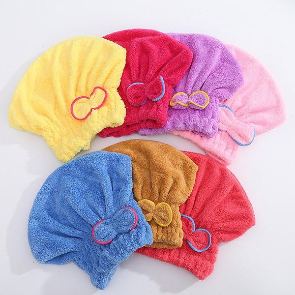 

towel cute microfibre quick hair drying bath spa bowknot wrap hat cap for bathroom styling tools