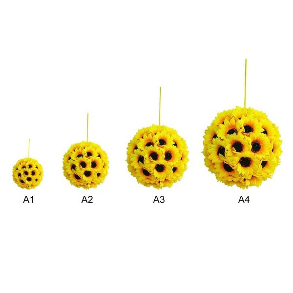 

decorative flowers & wreaths 4 size artificial sunflowers kissing ball bouquet wedding party ceremony centerpiece decorations po props dried