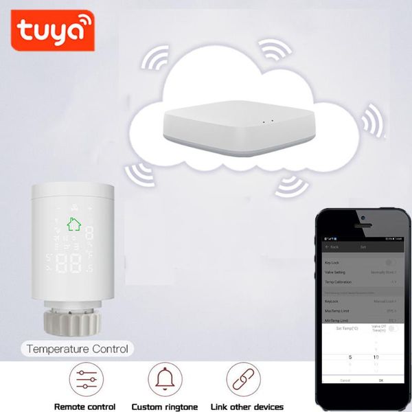 

smart home control tuya zigbee3.0 intelligent radiator actuator programmable thermostatic valve temperature controller voice alexa
