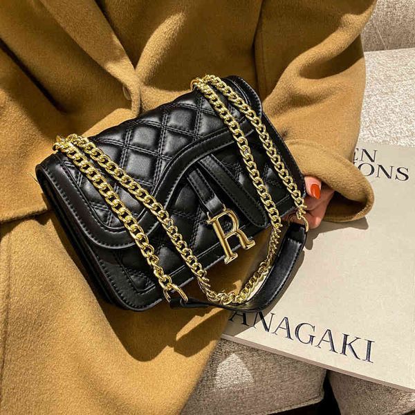 

2022 latest handbag factory store on women's one shoulder chain lingge small square simple personalized texture armpit