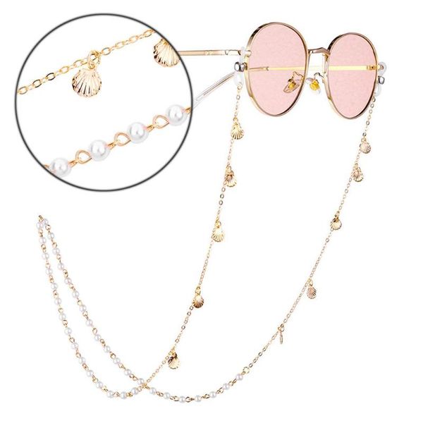 

sunglasses cases & bags fashion long gold shell glasses chain women girls eyewear accessories 70cm necklace eyeglass lanyard strap reading